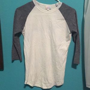 Gray and White Baseball Tee